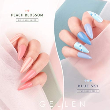 Gellen Gel Nail Polish Set 6PCS - Vibrant Colors for DIY Manicures