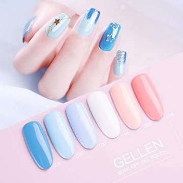 Gellen Gel Nail Polish Set 6PCS - Vibrant Colors for DIY Manicures