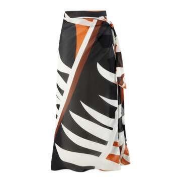 Stylish Women's One Piece Swimsuit with Cover-Up Skirt