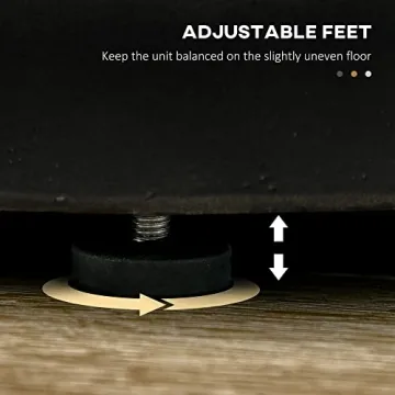 HOMCOM Round Side Table with Adjustable Feet and Finish