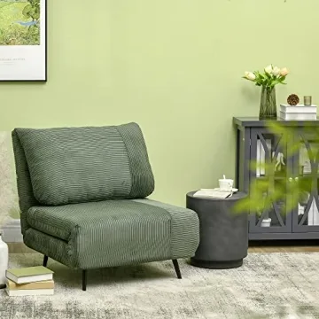 HOMCOM Round Side Table with Adjustable Feet and Finish