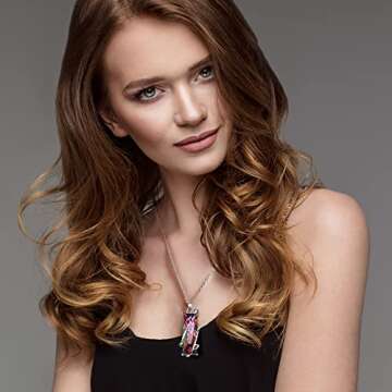 SUNNYOUTH 14 Pcs Vintage Crystal Pendant Necklaces for Women Chakra Healing Carnelian Necklace Bohemian Retro Sunflower Necklace Sun and Moon Pendants