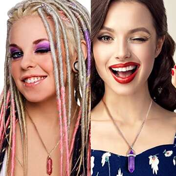 SUNNYOUTH 14 Pcs Vintage Crystal Pendant Necklaces for Women Chakra Healing Carnelian Necklace Bohemian Retro Sunflower Necklace Sun and Moon Pendants