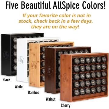 Bamboo Spice Rack with 30 Jars for Organized Cooking
