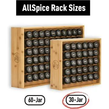 Bamboo Spice Rack with 30 Jars for Organized Cooking