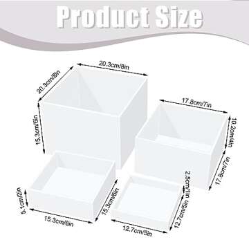 4 Pcs Acrylic Risers for Display White Risers Buffet Risers Dessert Display Stand Hollow Bottoms 4 Different Size Cube Acrylic Product Display Risers for Party Decor