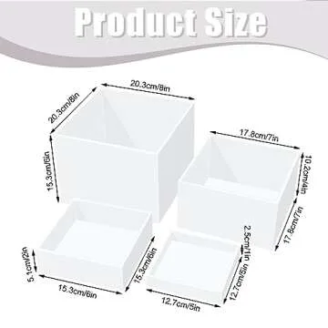 4 Pcs Acrylic Risers for Display White Risers Buffet Risers Dessert Display Stand Hollow Bottoms 4 Different Size Cube Acrylic Product Display Risers for Party Decor