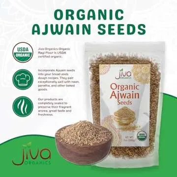 Jiva Organics Organic Ajwain Seeds 7oz - Whole Carom Seeds, Non-GMO & Natural