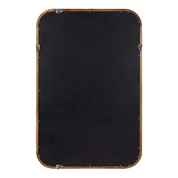 Kate and Laurel Hutton Transitional Pinboard, 20 x 30, Rustic Brown, Radius Rectangle Wall Organizer with Fabric Pinning Surface