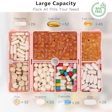 FYY 7 Compartment Foldable Pill Organizer for Travel