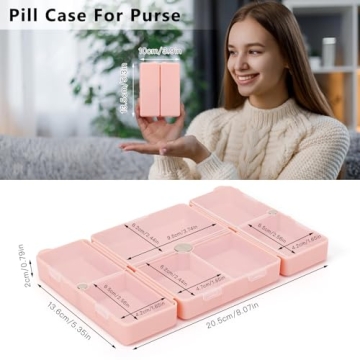 FYY 7 Compartment Foldable Pill Organizer for Travel