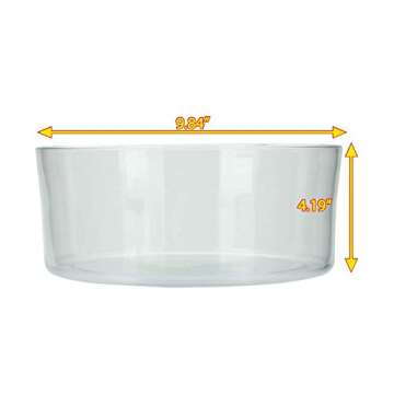 Slopper Stopper Dripless Water Bowl - Tritan Plastic Bowl Unit - for Medium Breed Dogs 21-50 Lbs, 9.84” Dia, 1 Gallon Capacity