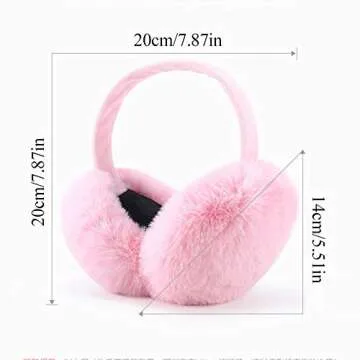 LCXSHYE Winter Ear muffs Faux Fur Warm Earmuffs Cute Foldable Outdoor Ear Warmers For Women Girls (Pink-1)