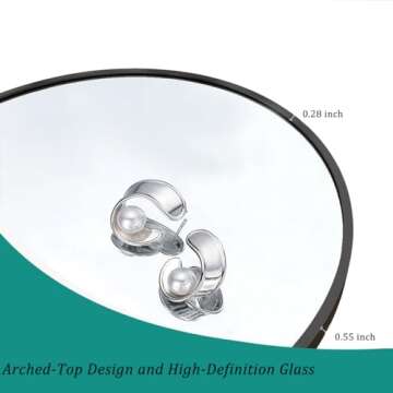 TinyTimes 65''x22'' Arched Full Length Mirror, Floor Mirror with Stand, Full Body Mirror, Wall Mirror, Modern & Contemporary Full Length Mirror, Aluminum Alloy Frame - Black…