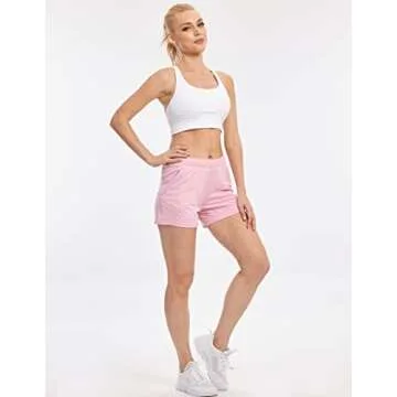 5 Pack: Womens Workout Gym Shorts Casual Lounge Set, Ladies Active Athletic Apparel with Zipper Pockets (Set 3, Medium)