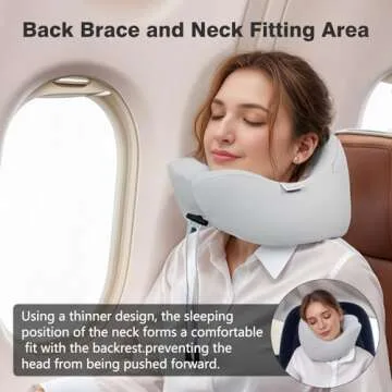 jiaao 2-in-1 Travel Neck Pillow, Advanced Neck Support for Long Flights, Portable Drawstring Bag, U Shape Memory Foam Pillows for Traveling, Car, Home