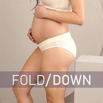 Intimate Portal Maternity Underwear Cotton Pregnancy Postpartum Panties Foldable Under the Bump Briefs 6-Pk Epitome XL