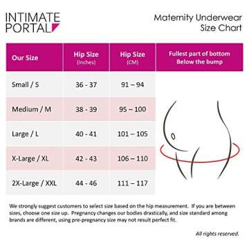 Intimate Portal Maternity Underwear Cotton Pregnancy Postpartum Panties Foldable Under the Bump Briefs 6-Pk Epitome XL