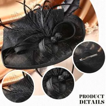 Elegant Zinniday Black Tea Party Fascinator Hat