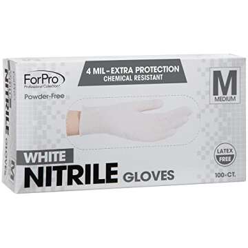 ForPro Professional Collection Disposable Nitrile Gloves, Chemical Resistant, Powder-Free, Latex-Fre...