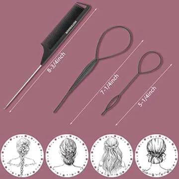 Topsyhair Braiding Tools 4 Pack Combo for Stylish Hair