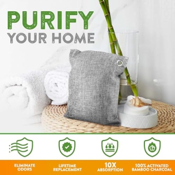 Natural Bamboo Charcoal Odor Eliminator Bags for Home