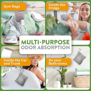 Natural Bamboo Charcoal Odor Eliminator Bags for Home