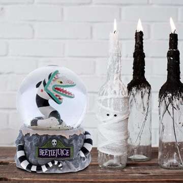 Disney Beetlejuice 4" Sandworm Snowglobe by Wondapop, Indoor Home Décor and Halloween Decoration