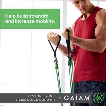 Gaiam 3-in-1 Resistance Band Kit: For Comfortable Workouts Anywhere!