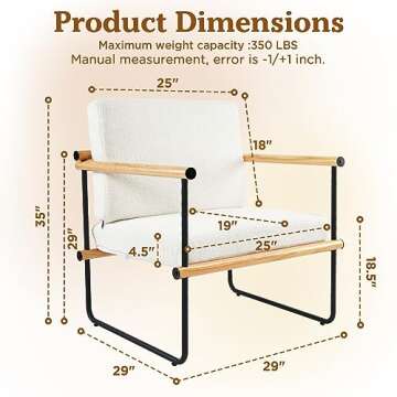Fahomiss 29in Boucle Fabric Accent Chair for Living Room, Modern Lounge Chair for Bedroom, Upholster...