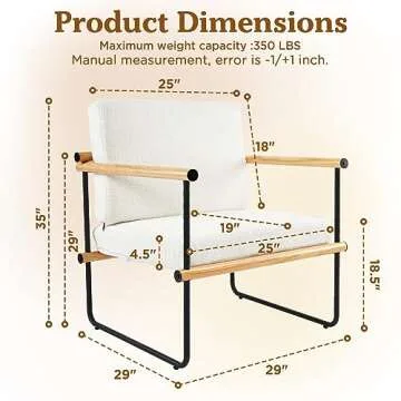 Fahomiss 29in Boucle Fabric Accent Chair for Living Room, Modern Lounge Chair for Bedroom, Upholster...