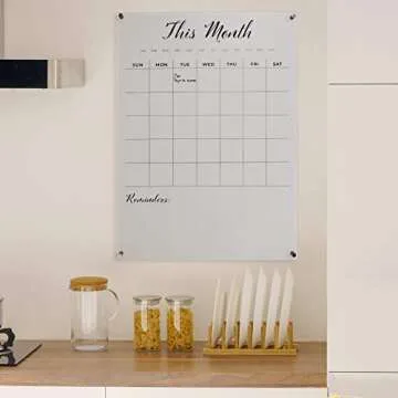 Elegant Acrylic Wall Calendar with Rose Gold Hardware