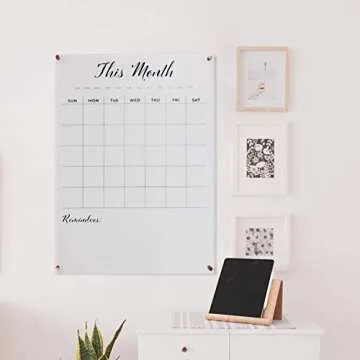 Elegant Acrylic Wall Calendar with Rose Gold Hardware