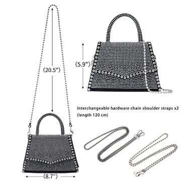 DEEPMEOW Rhinestone Crossbody Bag for Women - Stylish and Elegant