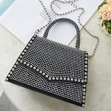DEEPMEOW Rhinestone Crossbody Bag for Women - Stylish and Elegant