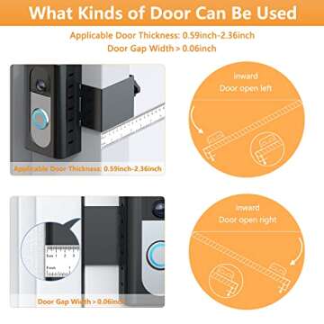 QIBOX Anti-Theft Video Doorbell Mount Compatible with Ring/Blink Wireless Video Doorbell 4/3/3 Plus/2/1/(2020 Release), Adjustable No-Drill Mounting Bracket Wedge Adapter Holder Accessories