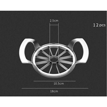 Yzooiyl 12-Slice Apple Slicer Corer Stainless Steel Ultra-Sharp