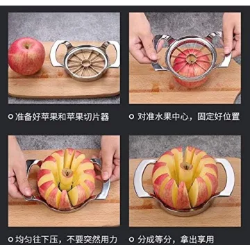 Yzooiyl 12-Slice Apple Slicer Corer Stainless Steel Ultra-Sharp