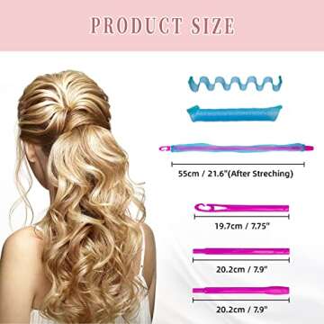 60pcs Heatless Hair Curlers Kit for Effortless Curls