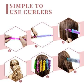 60pcs Heatless Hair Curlers Kit for Effortless Curls
