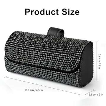 Accmor Bling Sunglasses Holder for Car Sun Visor - Elegant Storage Organizer