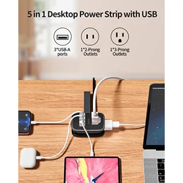 Compact NTONPOWER Travel Power Strip with USB Ports
