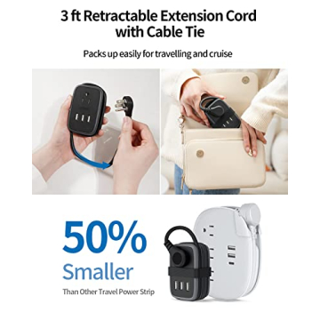 Compact NTONPOWER Travel Power Strip with USB Ports