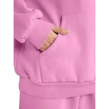 AUTOMET Sweatsuits Women 2 Piece Outfit Lounge Two Piece Sets Fall Fashion 2025 Tracksuits Oversized Sweatshirt and Sweatpants Casual Teen Girls Clothing Pink S