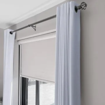 RHF White Blackout Curtains 84 Inches Elegant Insulated