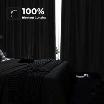 RHF White Blackout Curtains 84 Inches Elegant Insulated