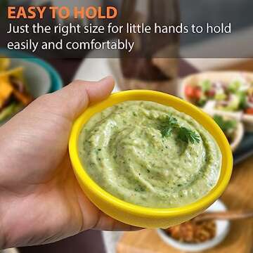 KSEV Salsa Bowls – 6 Pack (Multi Color), 13oz BPA FREE Small Bowl Unbreakable Mexican Molcajete Chip Guacamole, Serving Dish, Sauce Cup, Side bowl, Snack, Chips, Dip, Nuts, Candy, Ice Cream, Party Use