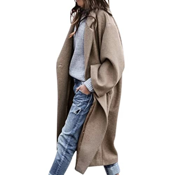 Women's Oversized Wool Trench Coat Elegant Warm Stylish