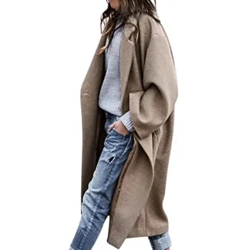 Elegant Women's Oversized Wool Trench Coat - Stylish & Warm