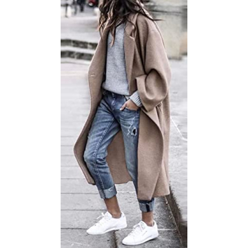 Women's Oversized Wool Trench Coat Elegant Warm Stylish